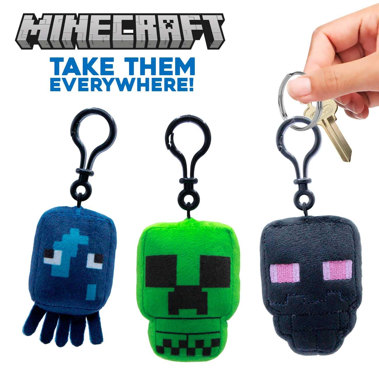 Foto 3 pulgar | Colgadores De Mochilas De Felpa Just Toys Llc Minecraft Series 1 - Venta Internacional.