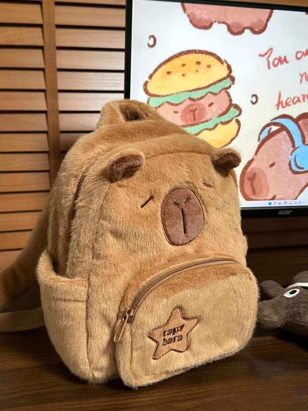 Foto 7 pulgar | Mochila Capibara Plush 24x11x30 cm para Niños - Venta Internacional