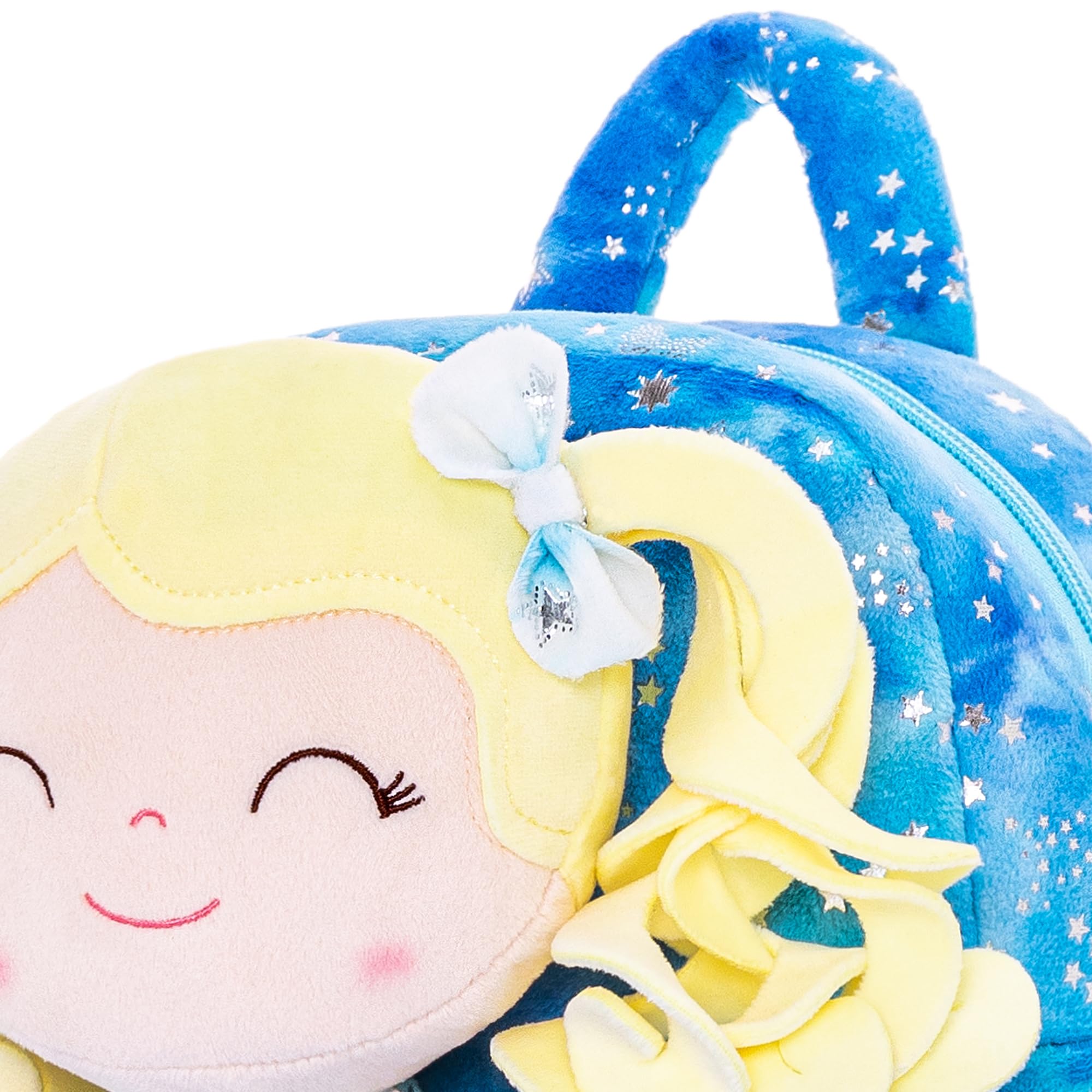 Foto 3 | Mochila Gloveleya Muñeca Rizada de Felpa para Niños Pequeños 23 cm Azul - Venta Internacional
