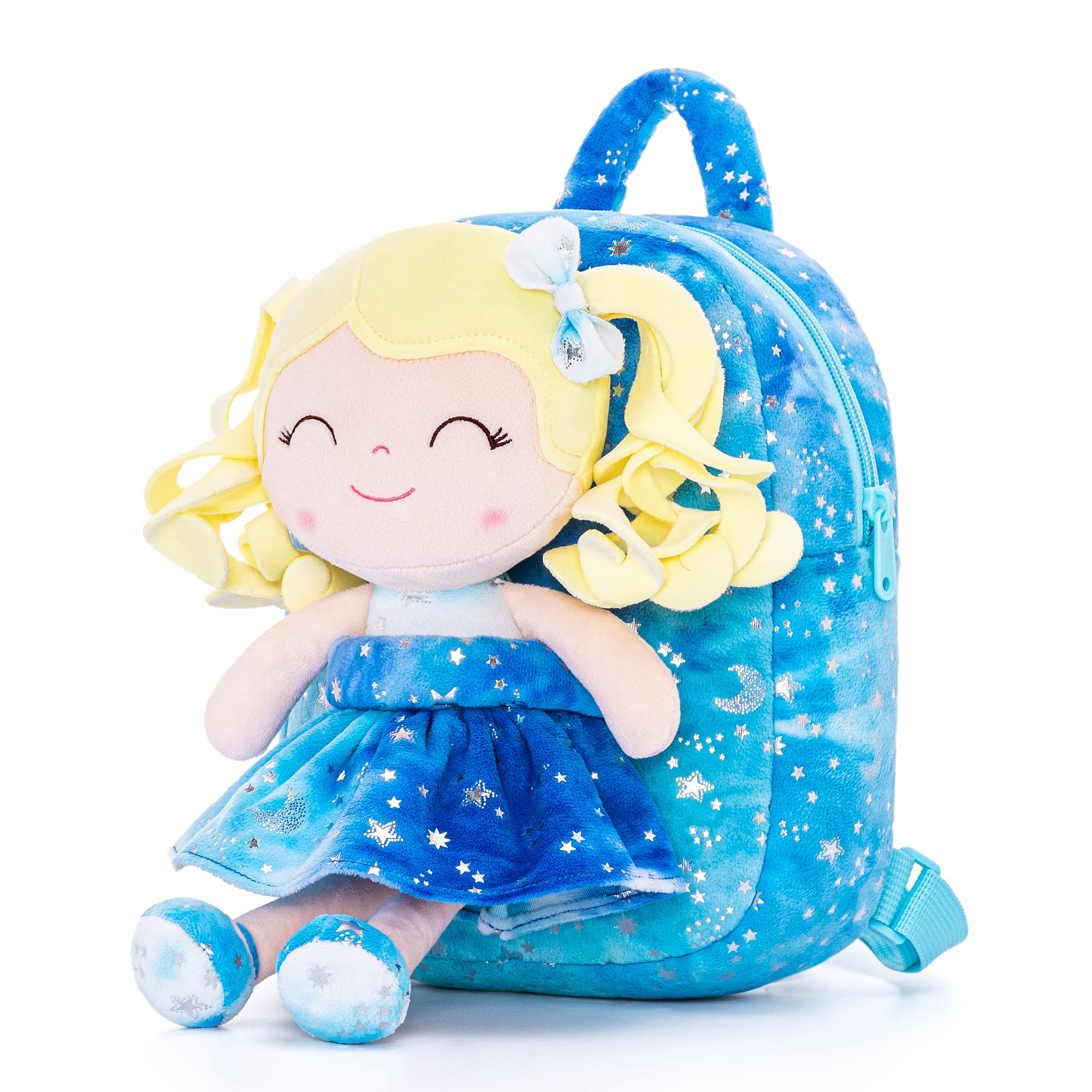 Foto 5 pulgar | Mochila Gloveleya Muñeca Rizada de Felpa para Niños Pequeños 23 cm Azul - Venta Internacional