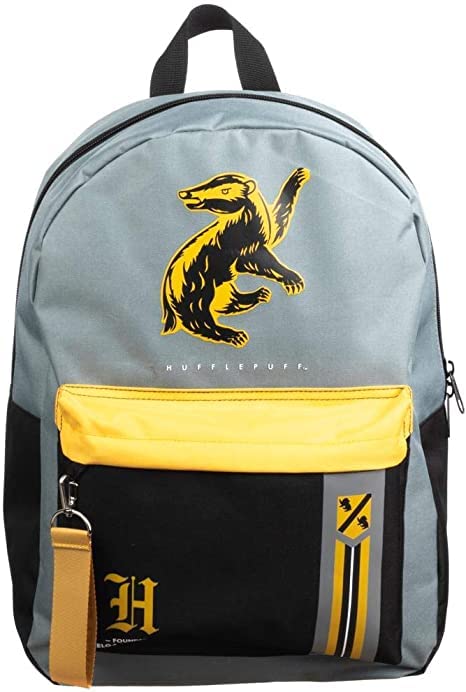 Foto 2 pulgar | Mochila Bioworld Harry Potter Hufflepuff Hogwarts House Grey - Venta Internacional.