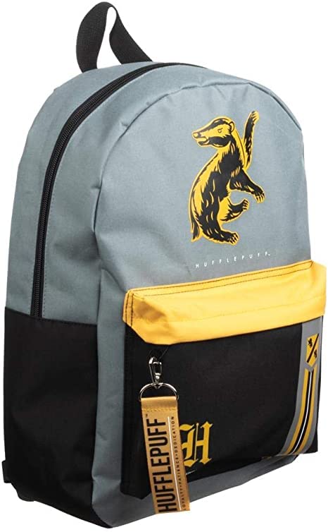 Foto 4 pulgar | Mochila Bioworld Harry Potter Hufflepuff Hogwarts House Grey - Venta Internacional.