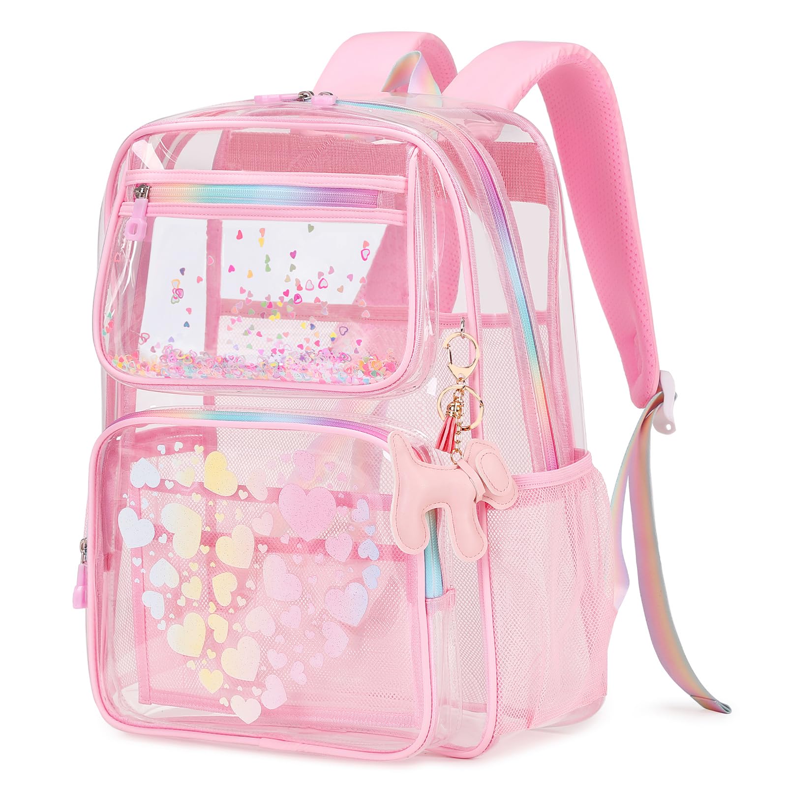 Foto 2 pulgar | Mochila Transparente Moonbaby Lovely Para Niñas En Edad Escolar Rosa - Venta Internacional.