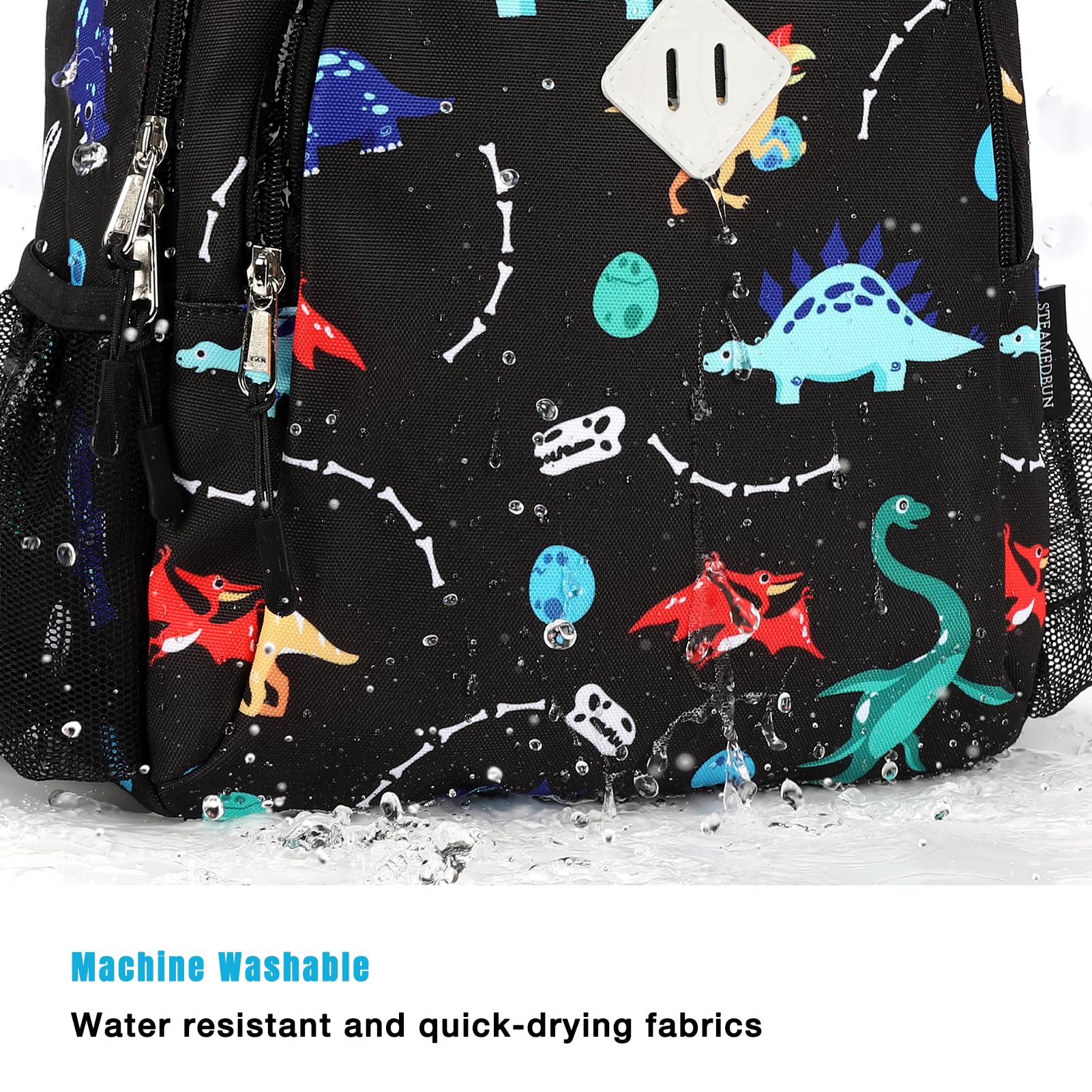 Foto 4 | Mochila Para Niños Pequeños Steamedbun Con Diseño De Dinosaurio Para Niños De 2 A 4 Años, Negra - Venta Internacional