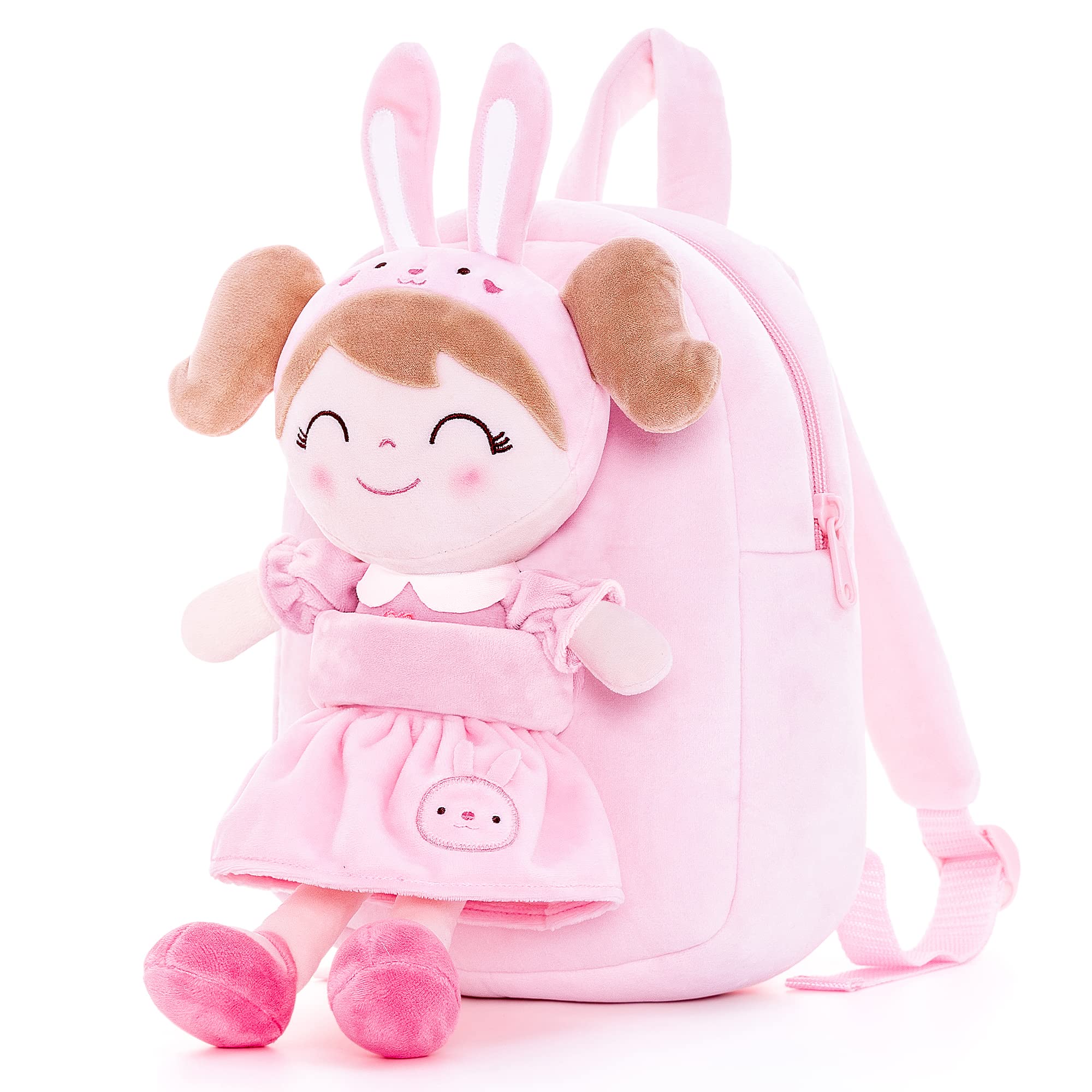 Foto 2 pulgar | Mochila Gloveleya Bunny Plush Kids Con Conejo De Peluche Rosa - Venta Internacional.