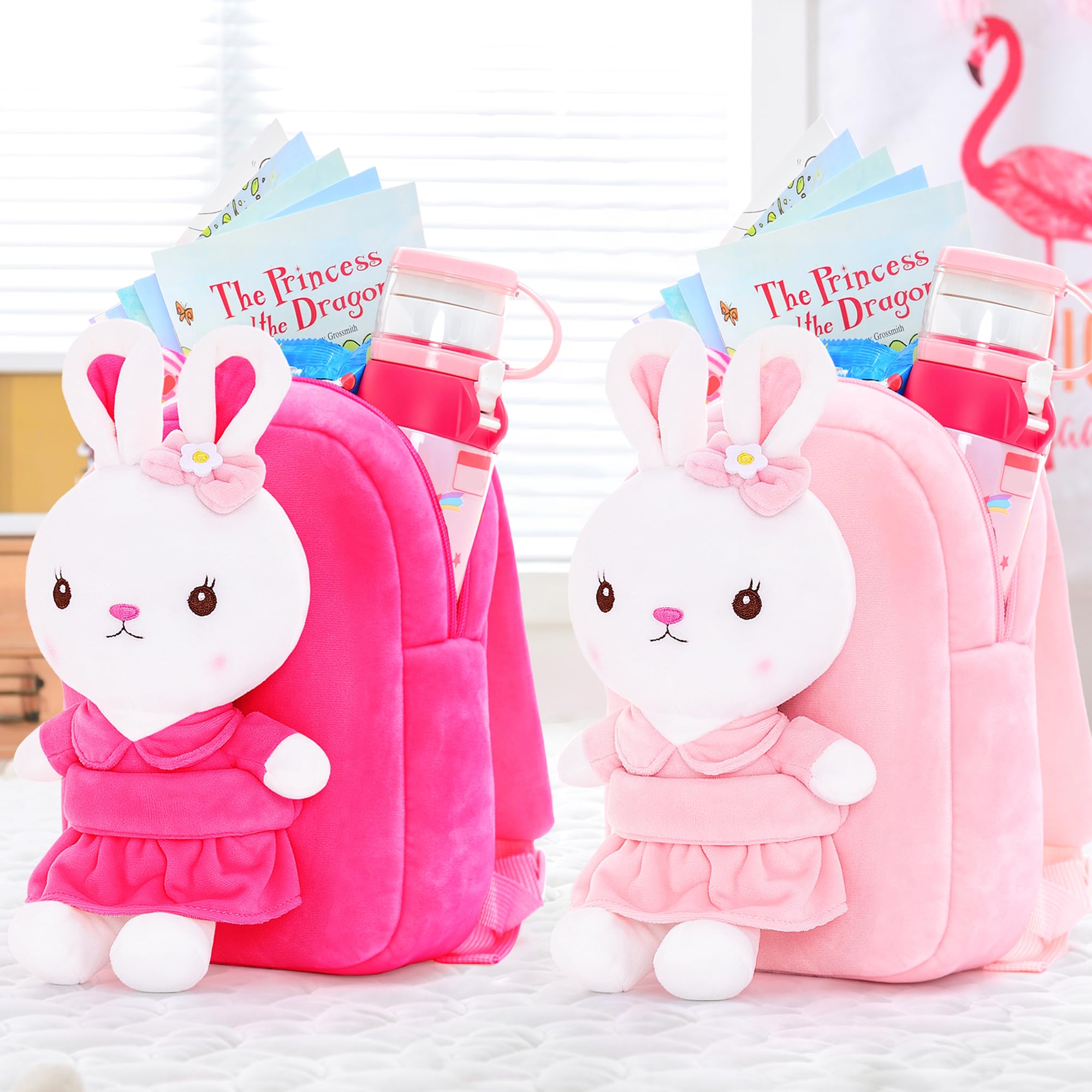 Foto 5 | Mochila Gloveleya Kids Girl Con Conejito De Peluche, Rosa Roja - Venta Internacional.