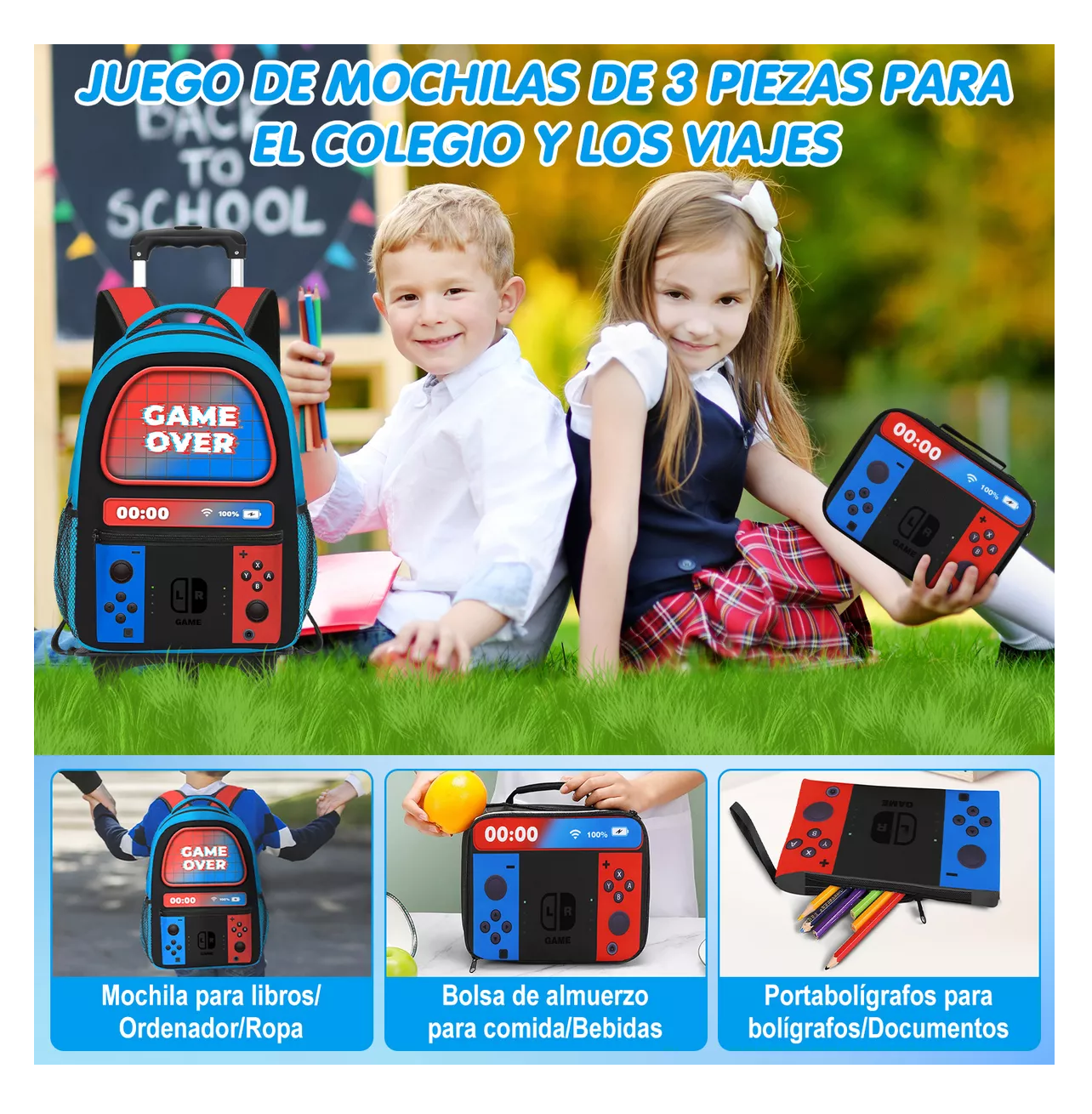 Foto 5 pulgar | Mochila Escolar con Ruedas para Niño