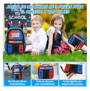 Foto 4 | Mochila Escolar Con Ruedas 3 Piezas