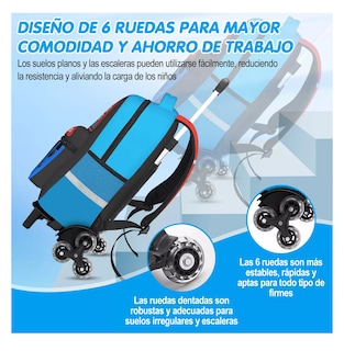 Foto 6 | Mochila Escolar Con Ruedas 3 Piezas