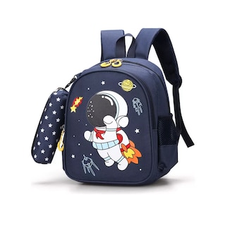 Foto 3 | Mochila Impermeable Diseño En Tela De Nailon, Astronauta Azul Marino