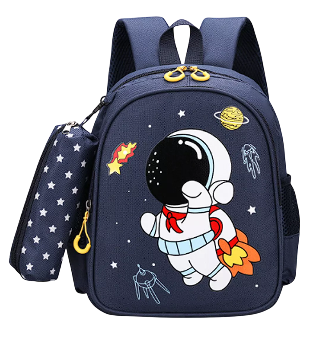 Mochila Impermeable Diseño En Tela De Nailon, Astronauta Azul Marino