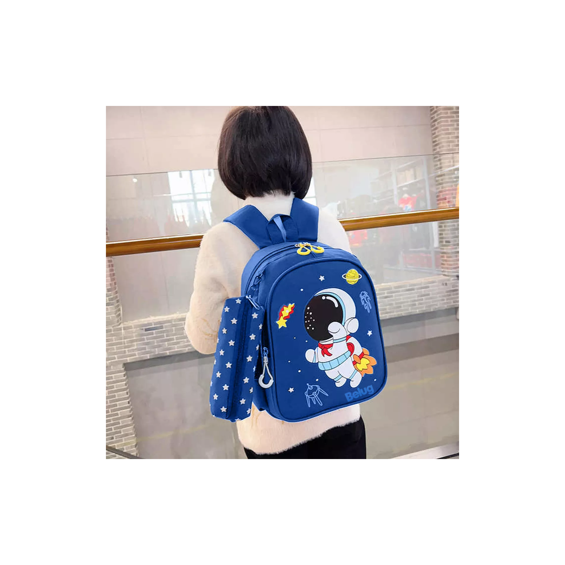 Foto 4 pulgar | Mochila Impermeable Para Alumnos De Primaria, Mochila Para Niño, Diseño En Tela De Nailon, Astronauta Belug