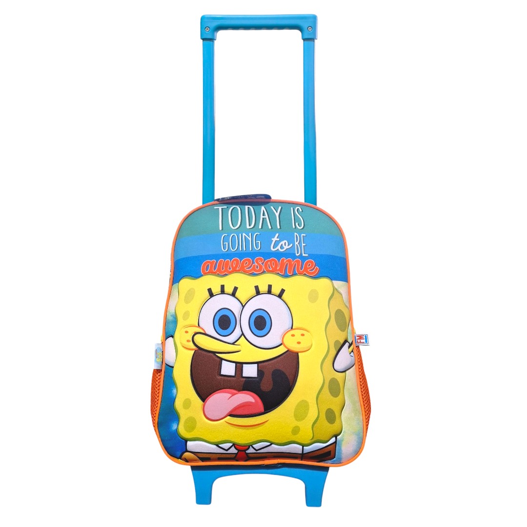 Fm Mochila Ruedas Escolar Grande Bob Esponja