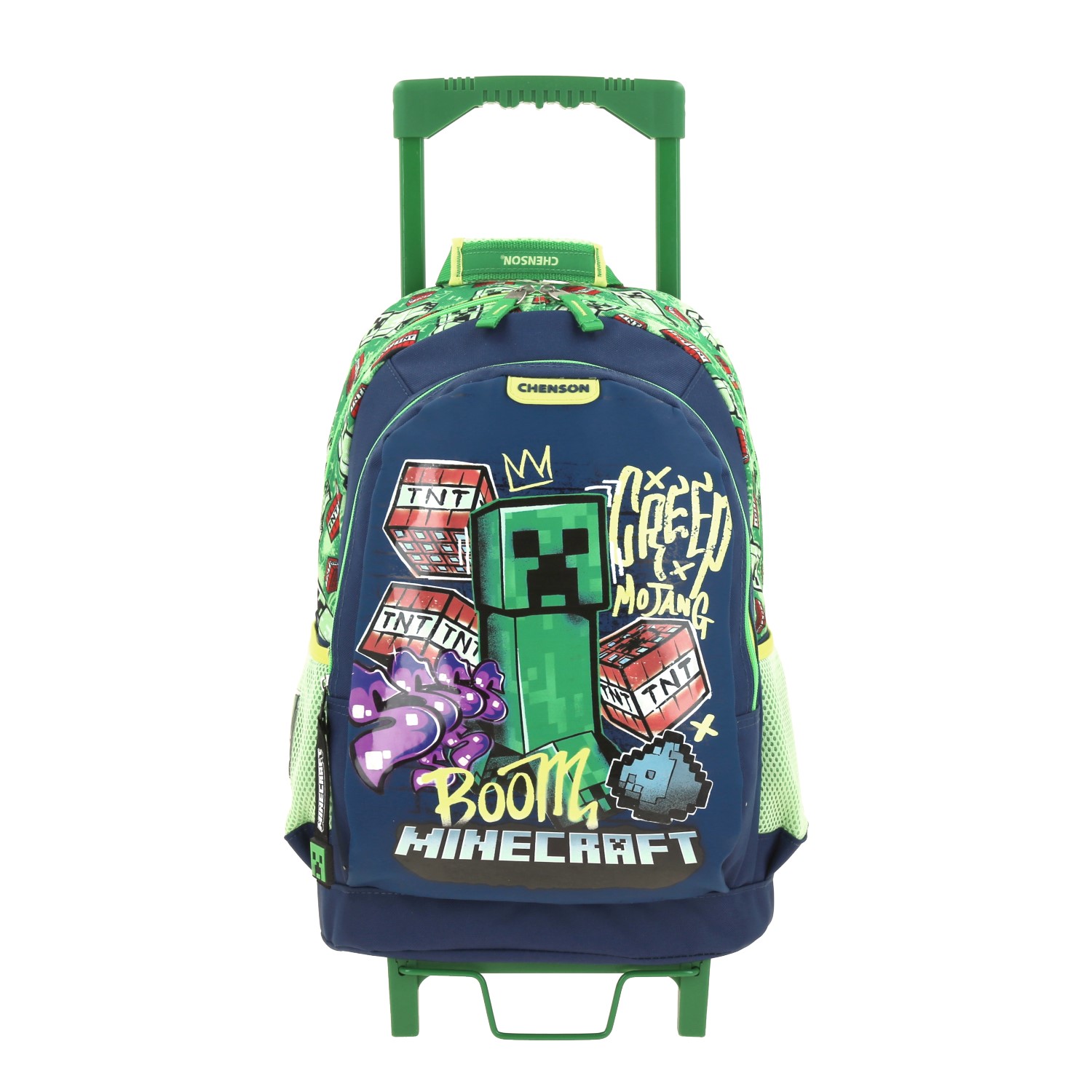 Mochila Chenson Ruedas Niño Escolar Primaria Minecraft Bansk Mc65992-9 Carro De Fabrica