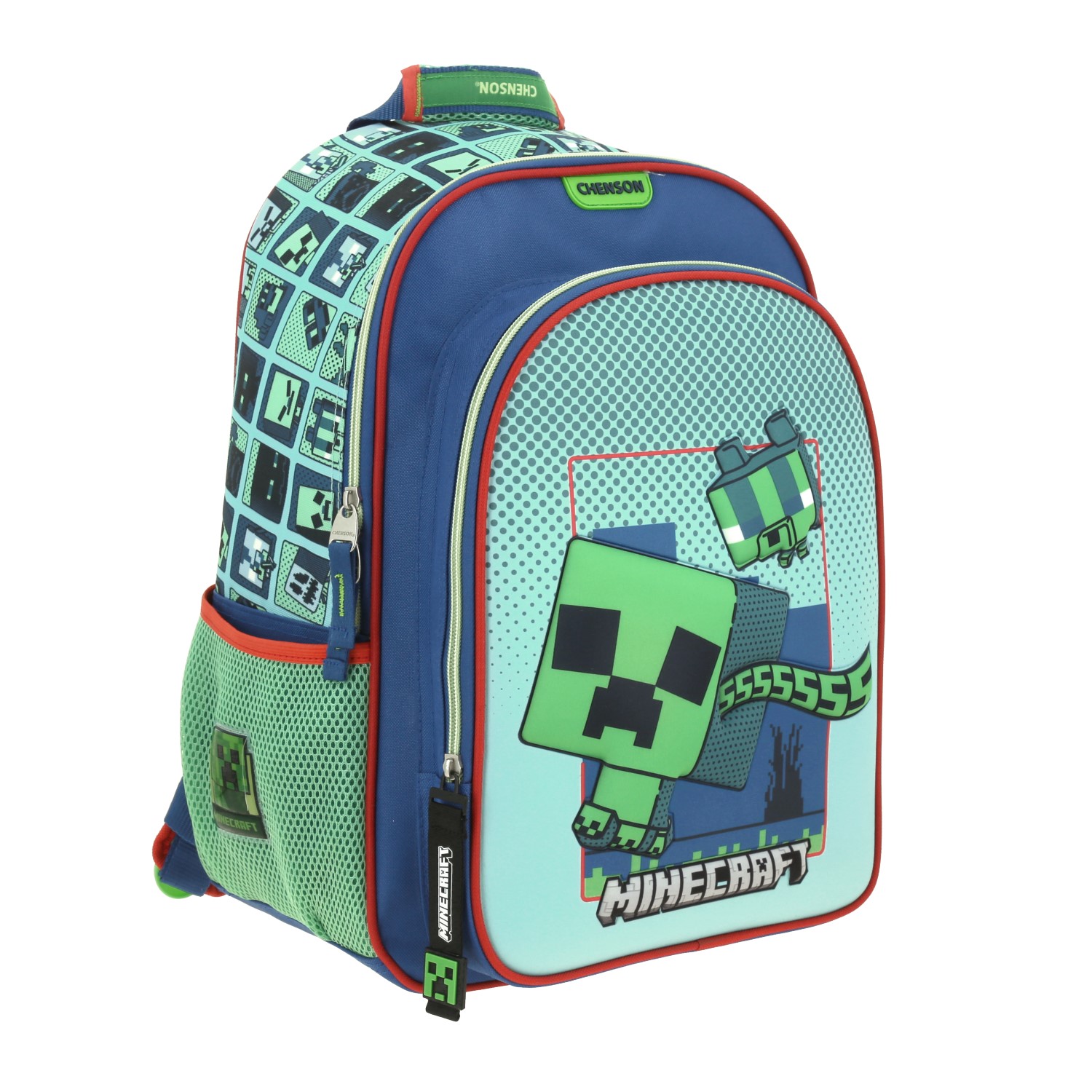 Foto 3 pulgar | Mochila Escolar Grande Primaria Chenson Minecraft Bliper Mc66007-9