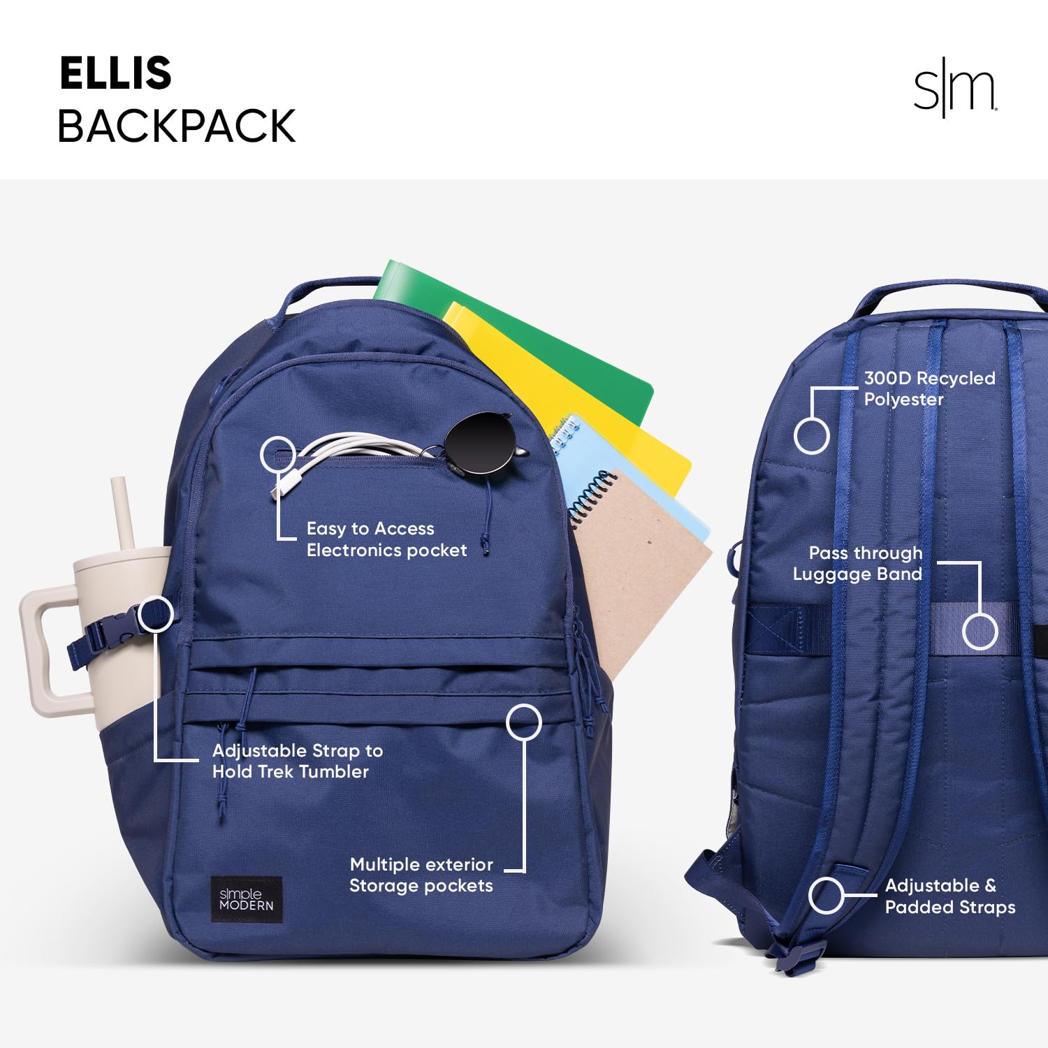 Foto 4 pulgar | Mochila Simple Modern Ellis Para Niños En Edad Escolar, Color Negro Medianoche - Venta Internacional.
