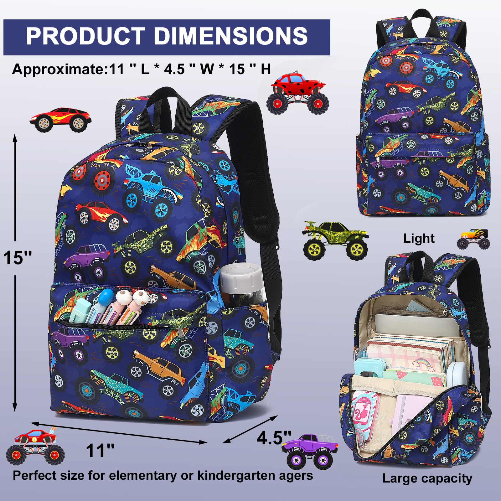 Foto 5 pulgar | Mochila Escolar Ledaou Kids con Lonchera  - Venta Internacional