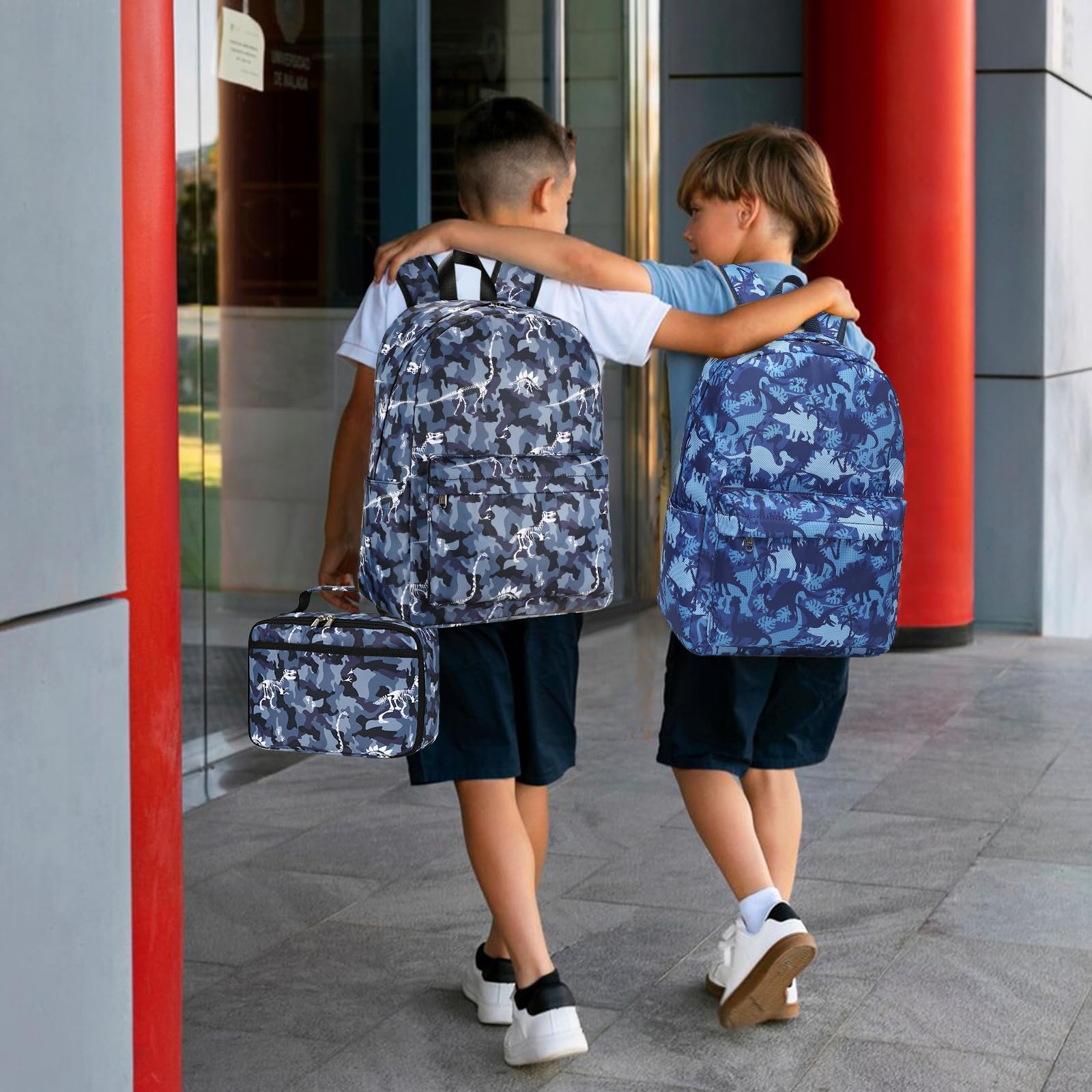 Foto 6 pulgar | Mochila Escolar Ledaou Para Niños Con Lonchera Con Diseño De Dinosaurio - Venta Internacional.