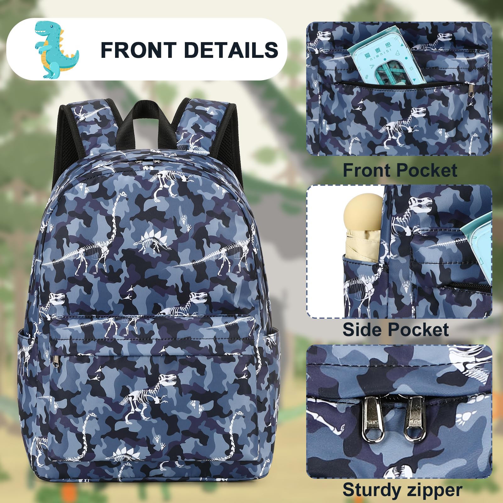 Foto 7 pulgar | Mochila Escolar Ledaou Para Niños Con Lonchera Con Diseño De Dinosaurio - Venta Internacional.