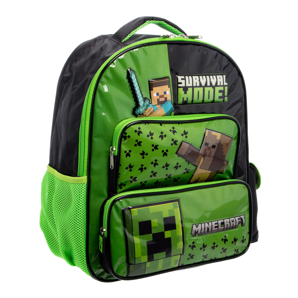 Foto 9 pulgar | Mochila Primaria Infantil Minecraft (20l Verde)