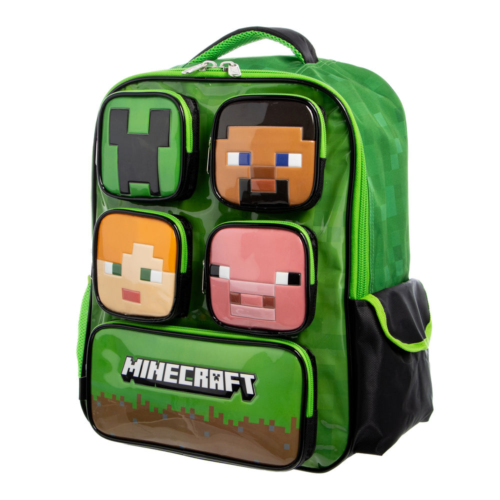 Foto 8 pulgar | Mochila Primaria Infantil Minecraft (20l Verde)