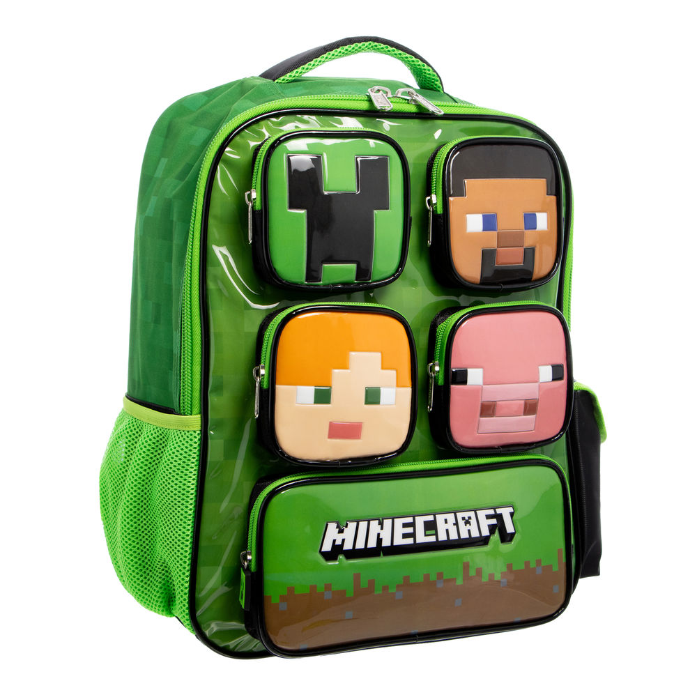 Foto 9 pulgar | Mochila Primaria Infantil Minecraft (20l Verde)