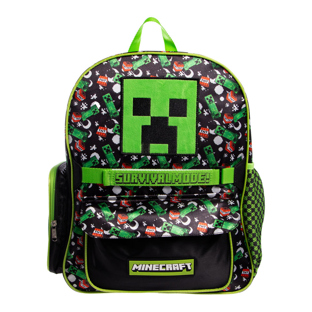 Mochila Primaria Infantil Minecraft (creeper 20l Verde)