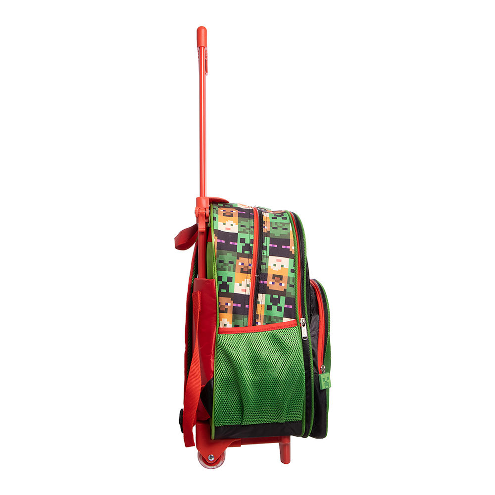 Foto 3 | Mochila Primaria Con Ruedas Infantil Minecraft (creeper 20l Verde)