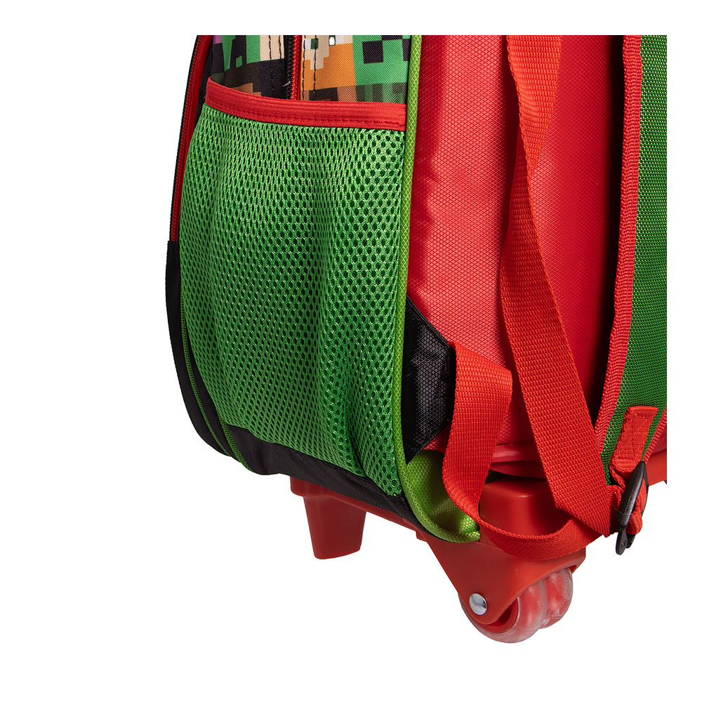 Foto 5 pulgar | Mochila Primaria Con Ruedas Infantil Minecraft (creeper 20l Verde)