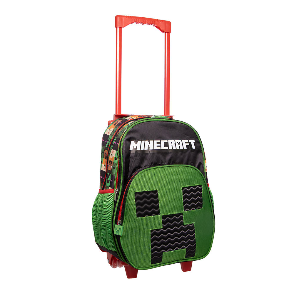 Foto 7 pulgar | Mochila Primaria Con Ruedas Infantil Minecraft (creeper 20l Verde)