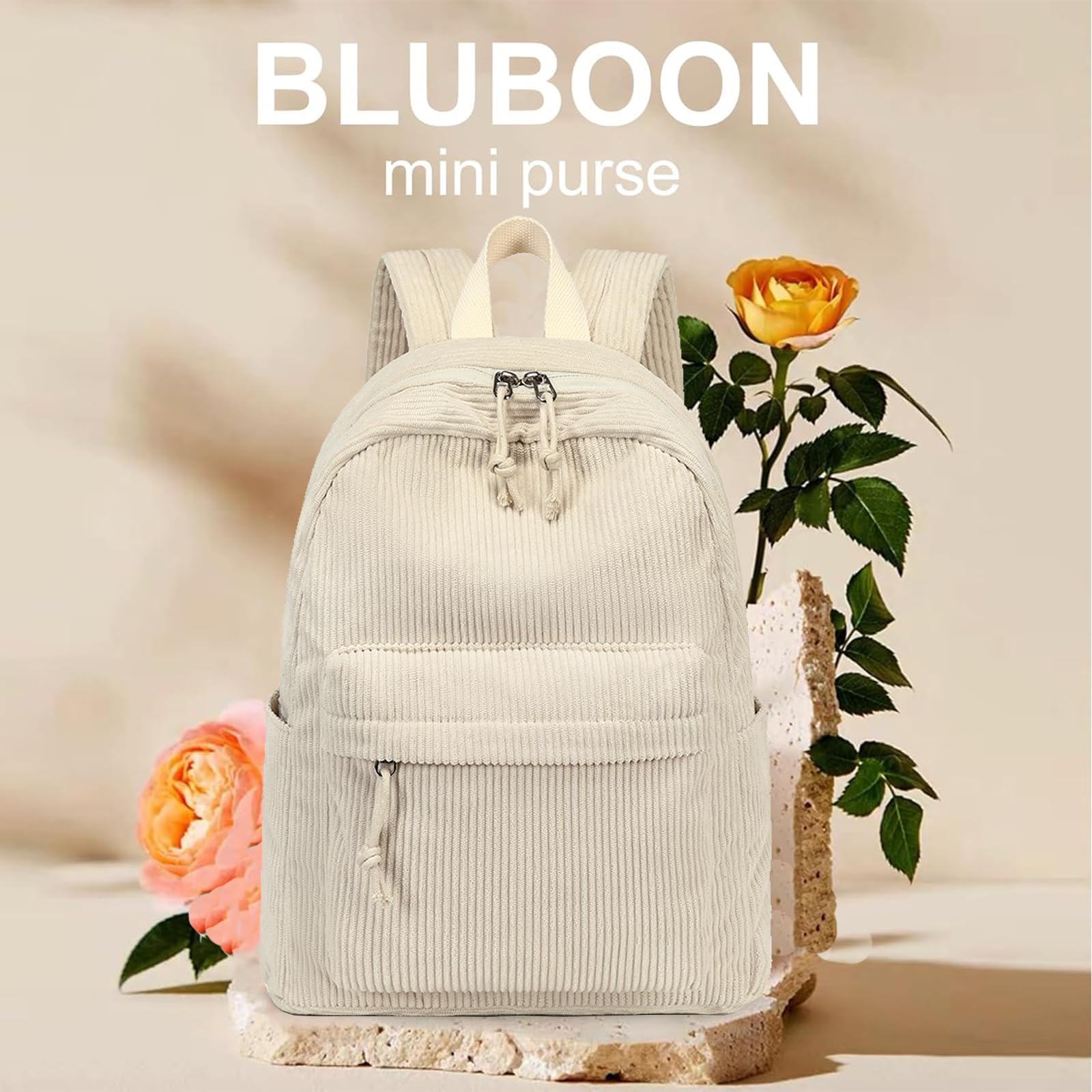 Foto 3 pulgar | Mochila Bluboon Mini Para Niñas Pequeñas Con Estampado Floral De Pana - Venta Internacional.