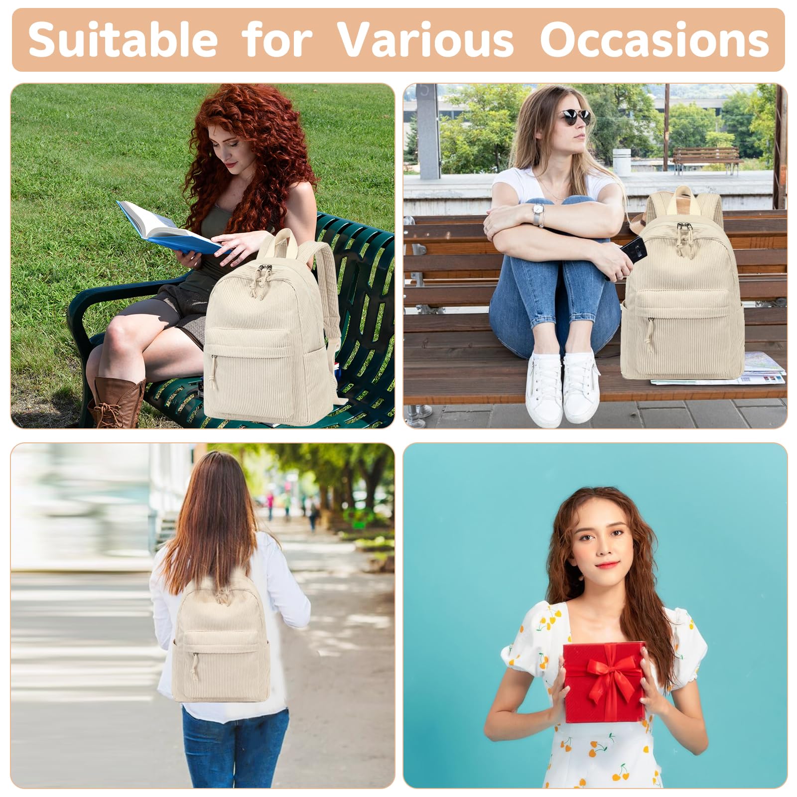 Foto 5 | Mochila Bluboon Mini Para Niñas Pequeñas Con Estampado Floral De Pana - Venta Internacional.