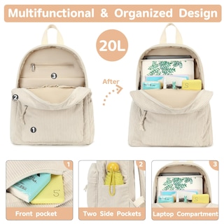 Foto 6 | Mochila Bluboon Mini Para Niñas Pequeñas Con Estampado Floral De Pana - Venta Internacional.