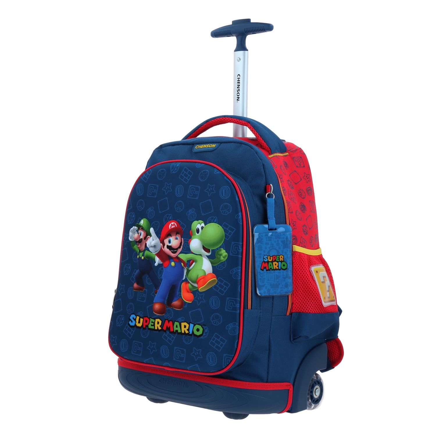 Foto 3 pulgar | Mochila Grande Con Ruedas Y Luces Led Chenson Mario Bros Yoshi Mb70378-9 Gronshi