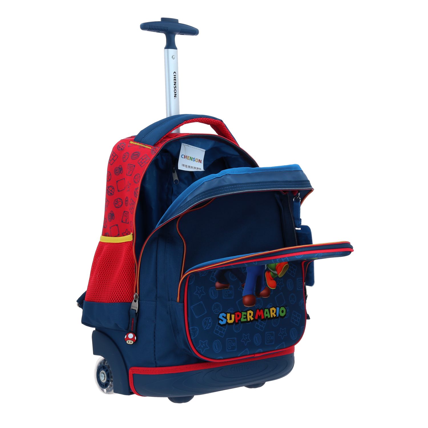 Foto 8 pulgar | Mochila Grande Con Ruedas Y Luces Led Chenson Mario Bros Yoshi Mb70378-9 Gronshi