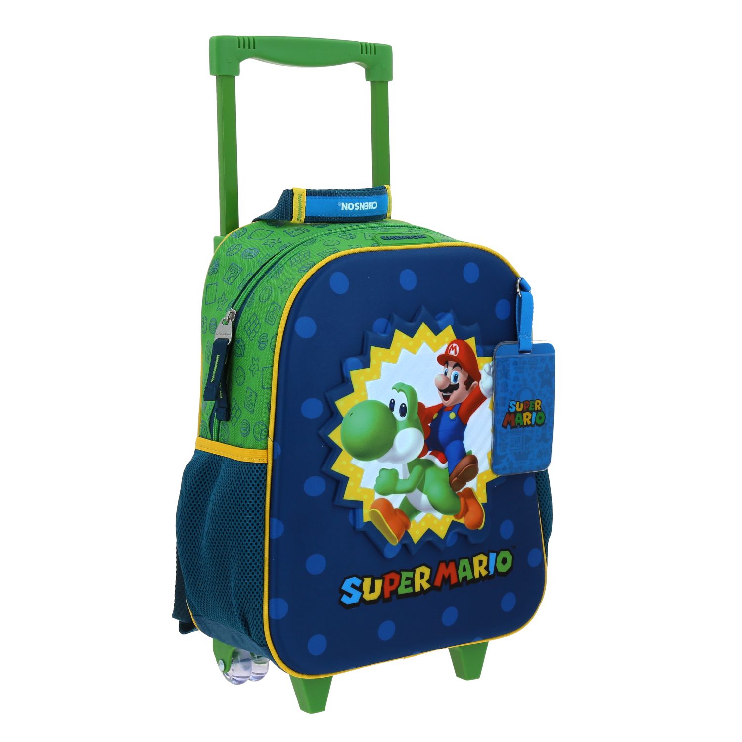 Foto 7 pulgar | Mochila Chica Kinder Con Ruedas Chenson Mario Bros Yoshi Mb70629-9 Sploshi