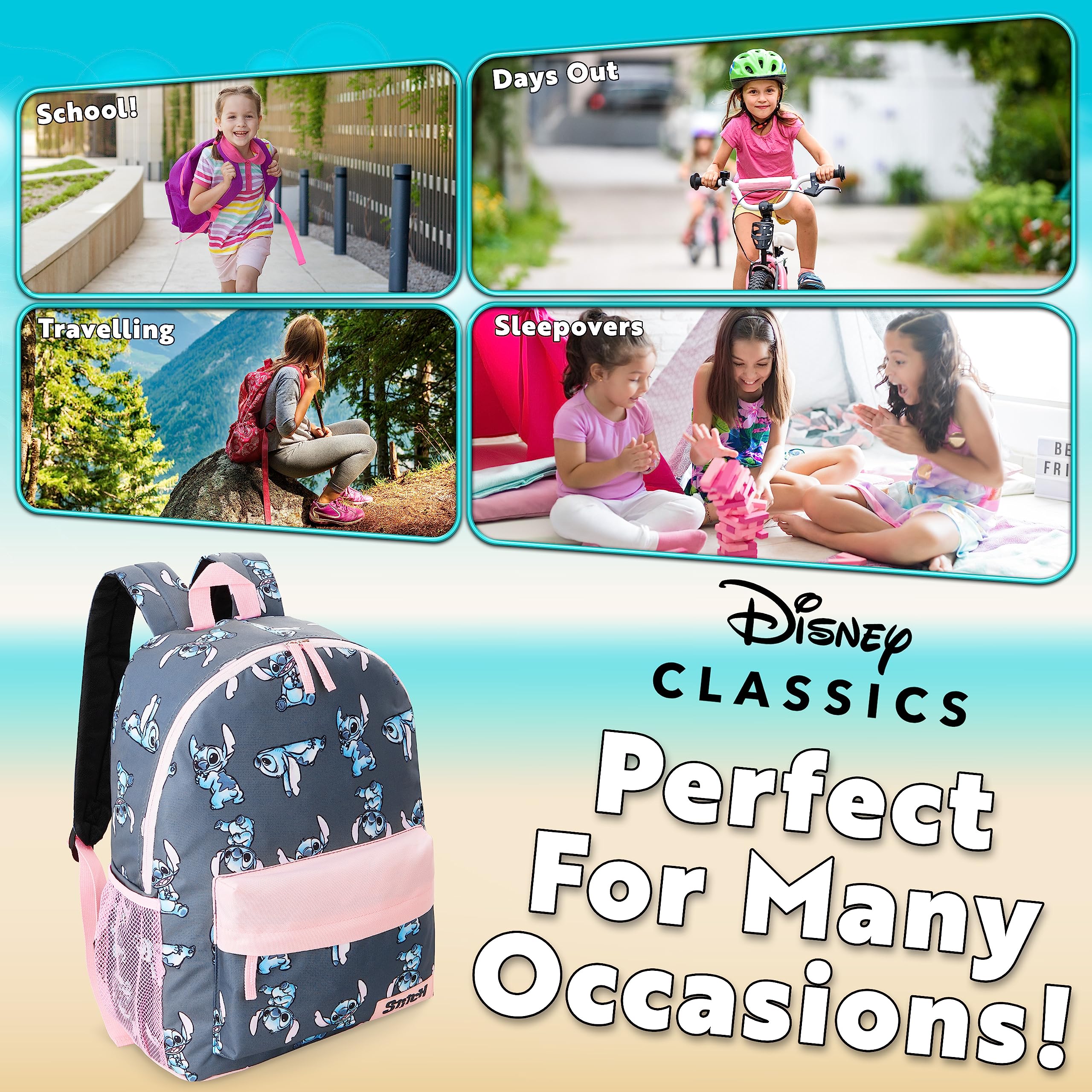 Foto 5 pulgar | Mochila Disney Stitch Para Niñas Azul Marino/rosa - Venta Internacional.