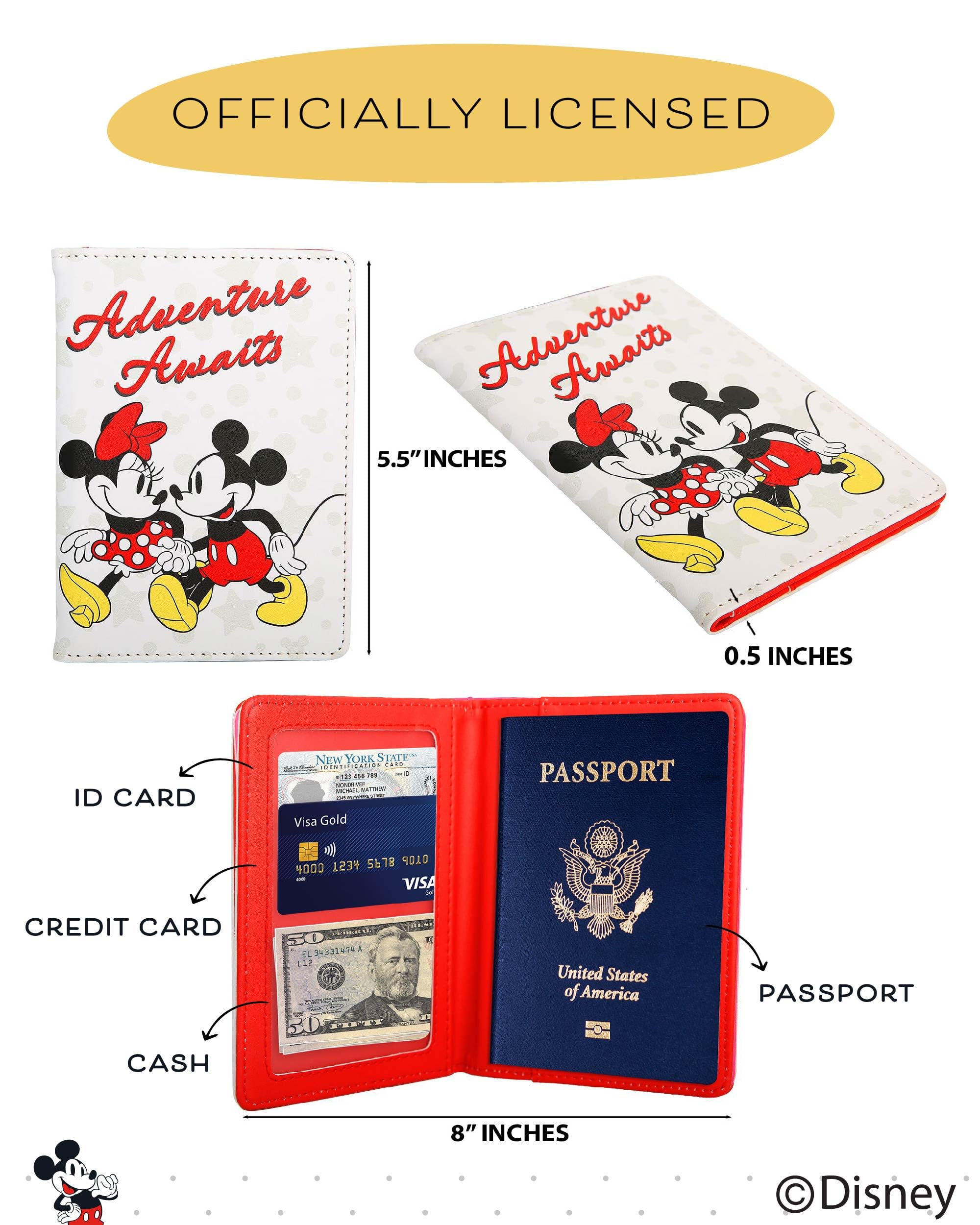 Foto 7 pulgar | Funda Para Pasaportes Disney Mickey & Minnie Mouse Para Mujer - Venta Internacional.