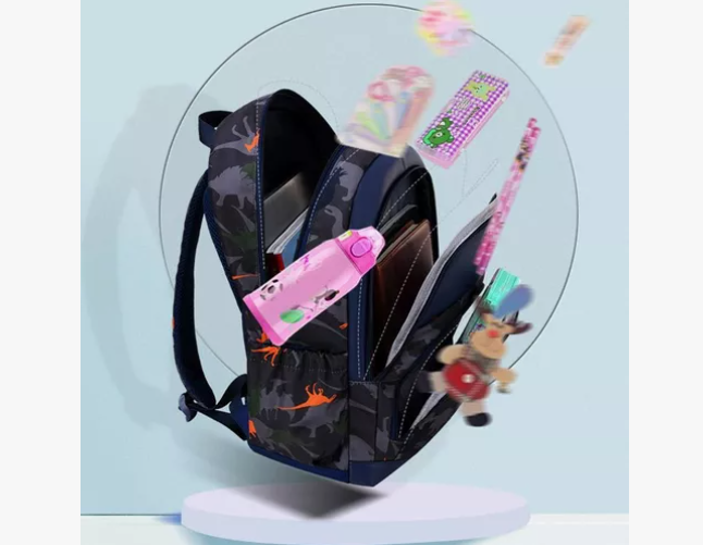 Foto 4 pulgar | Mochila Escolar Xtellar Impermeable De Dinosaurio Color Azul