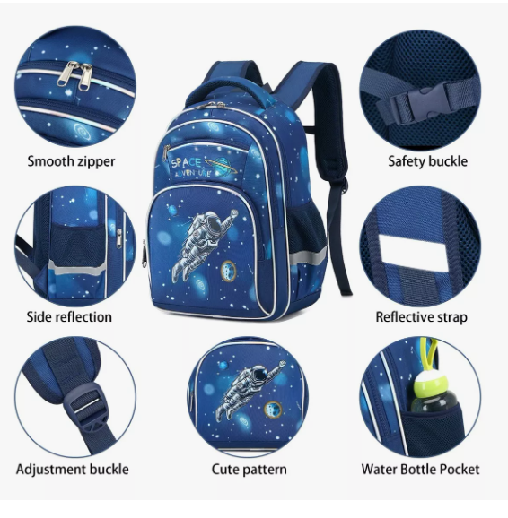 Foto 4 pulgar | Mochila Escolar Impermeable Xtellar Para Niños Primarios Infantiles Con Múltiples Compartimentos Y Correas De P