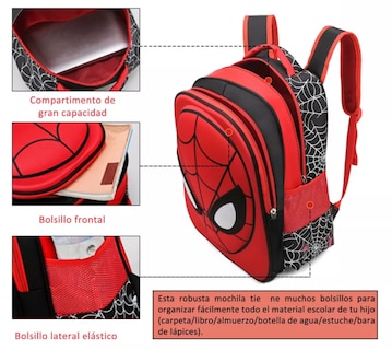 Foto 3 | Mochila Preescolar Xtellar Rojo Spider Niños