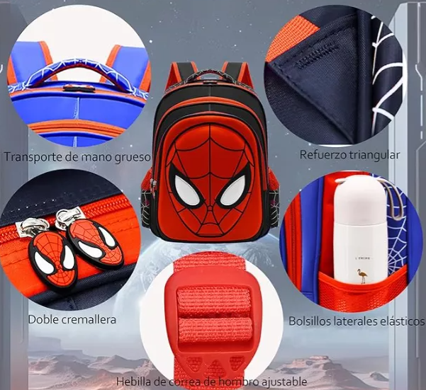 Foto 5 pulgar | Mochila Preescolar Xtellar Rojo Spider Niños