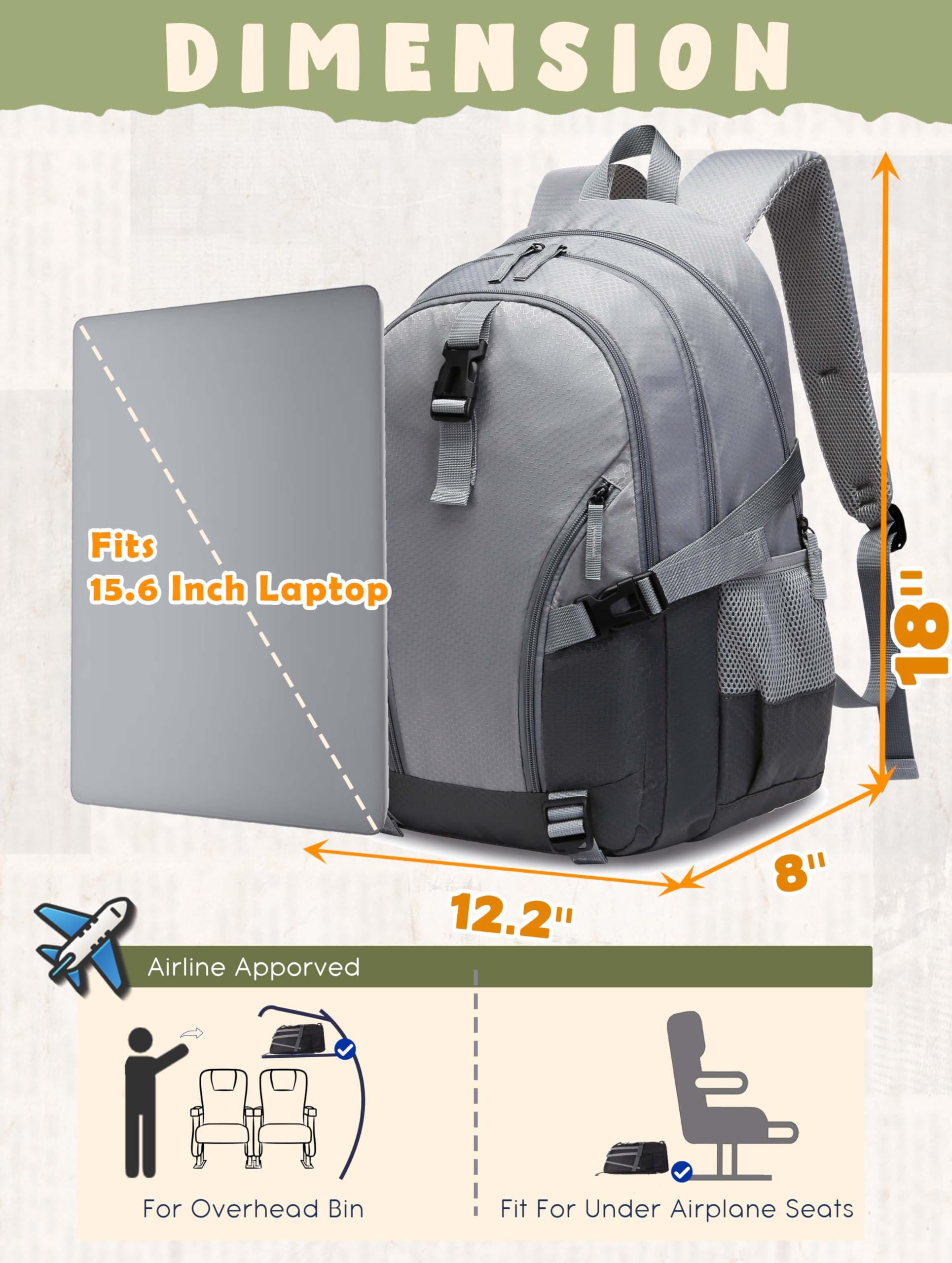 Foto 3 pulgar | Mochila Bluefairy Para Adolescentes, Niños Y Niñas, 18 Litros, Color Gris - Venta Internacional.