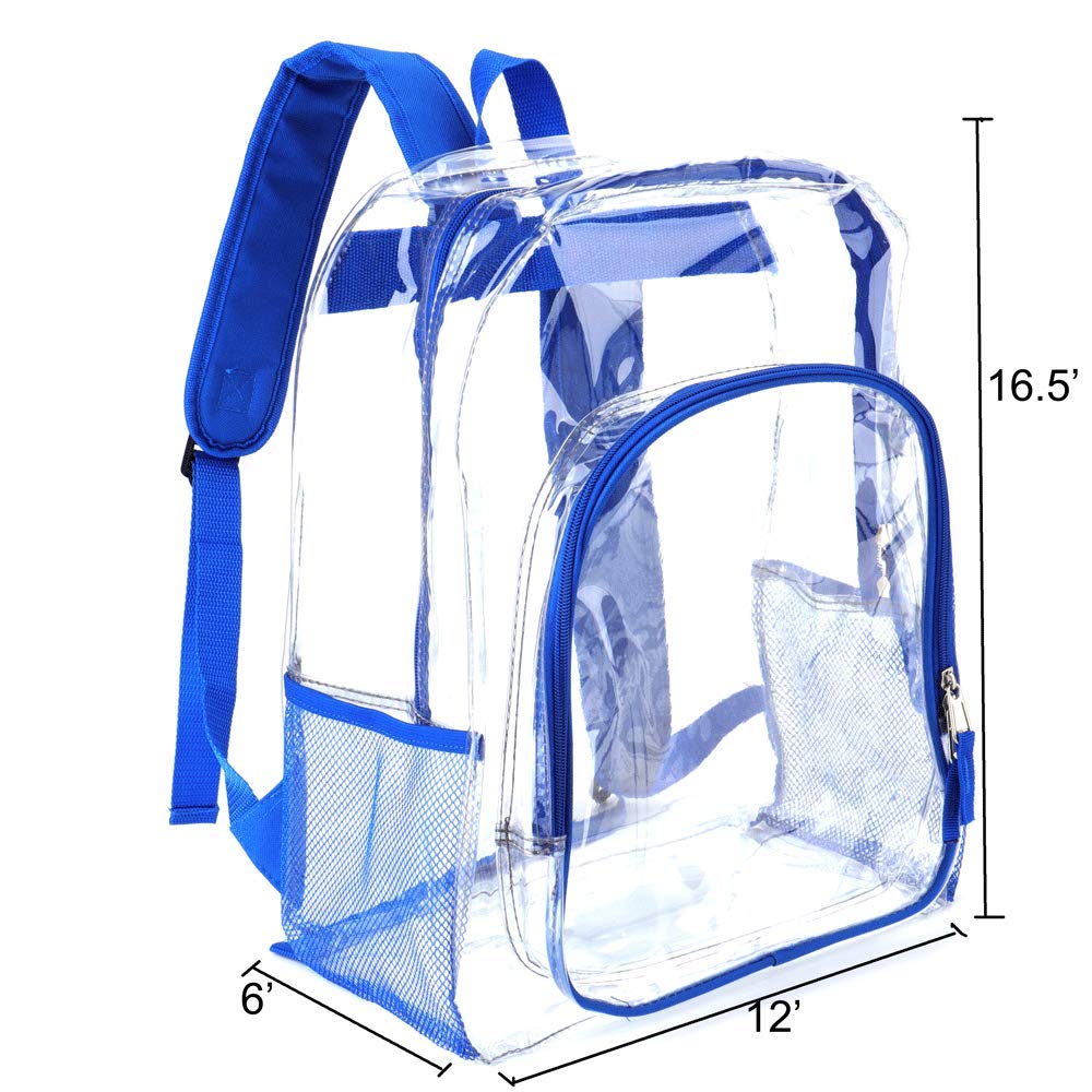 Foto 7 pulgar | Mochila Transparente Jomparo Azul Heavy Duty Para Escuela Unisex - Venta Internacional.