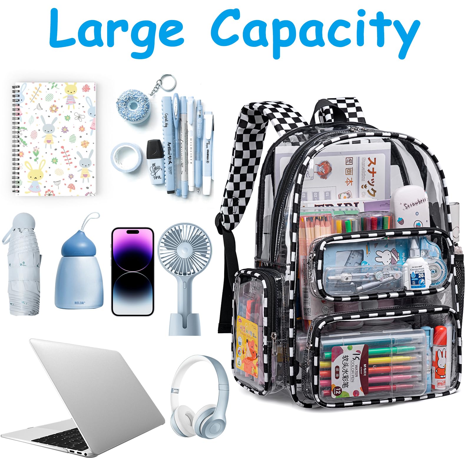 Foto 6 pulgar | Mochila Transparente Camtop Transparent Heavy Duty Para La Escuela - Venta Internacional.