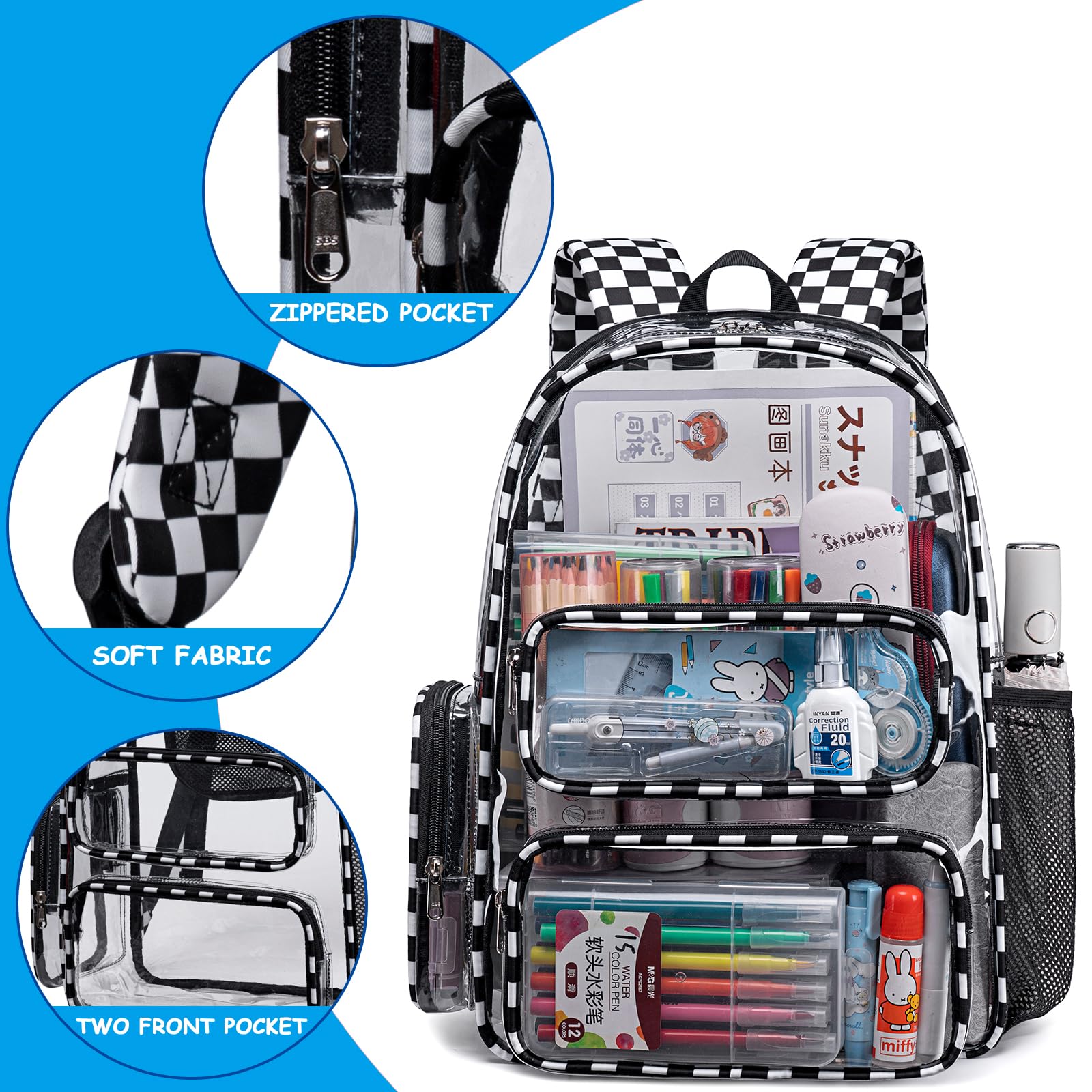 Foto 7 pulgar | Mochila Transparente Camtop Transparent Heavy Duty Para La Escuela - Venta Internacional.
