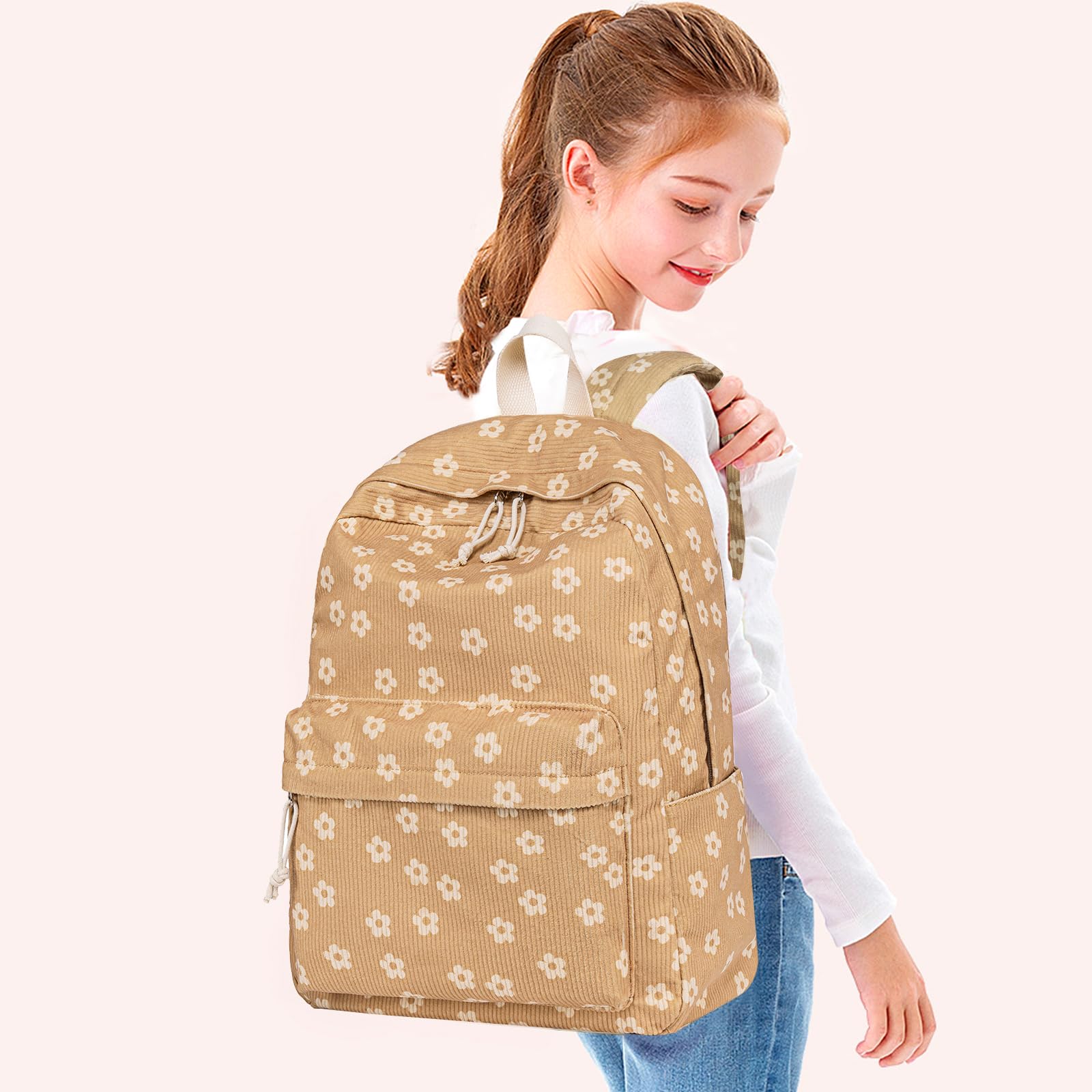 Foto 7 pulgar | Mochila Bluboon Para Niñas En Edad Escolar, Bolsa De Pana, 13 Pulgadas - Venta Internacional.