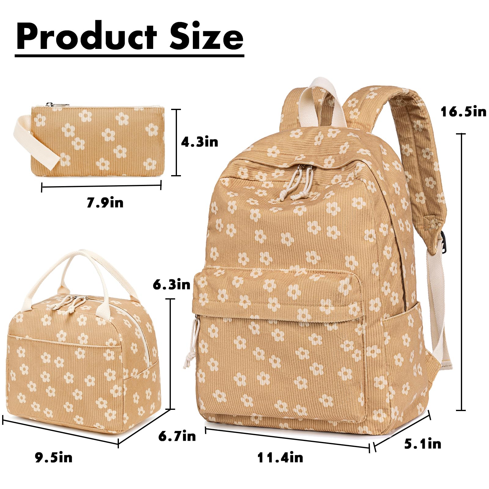 Foto 8 pulgar | Mochila Bluboon Para Niñas En Edad Escolar, Bolsa De Pana, 13 Pulgadas - Venta Internacional.