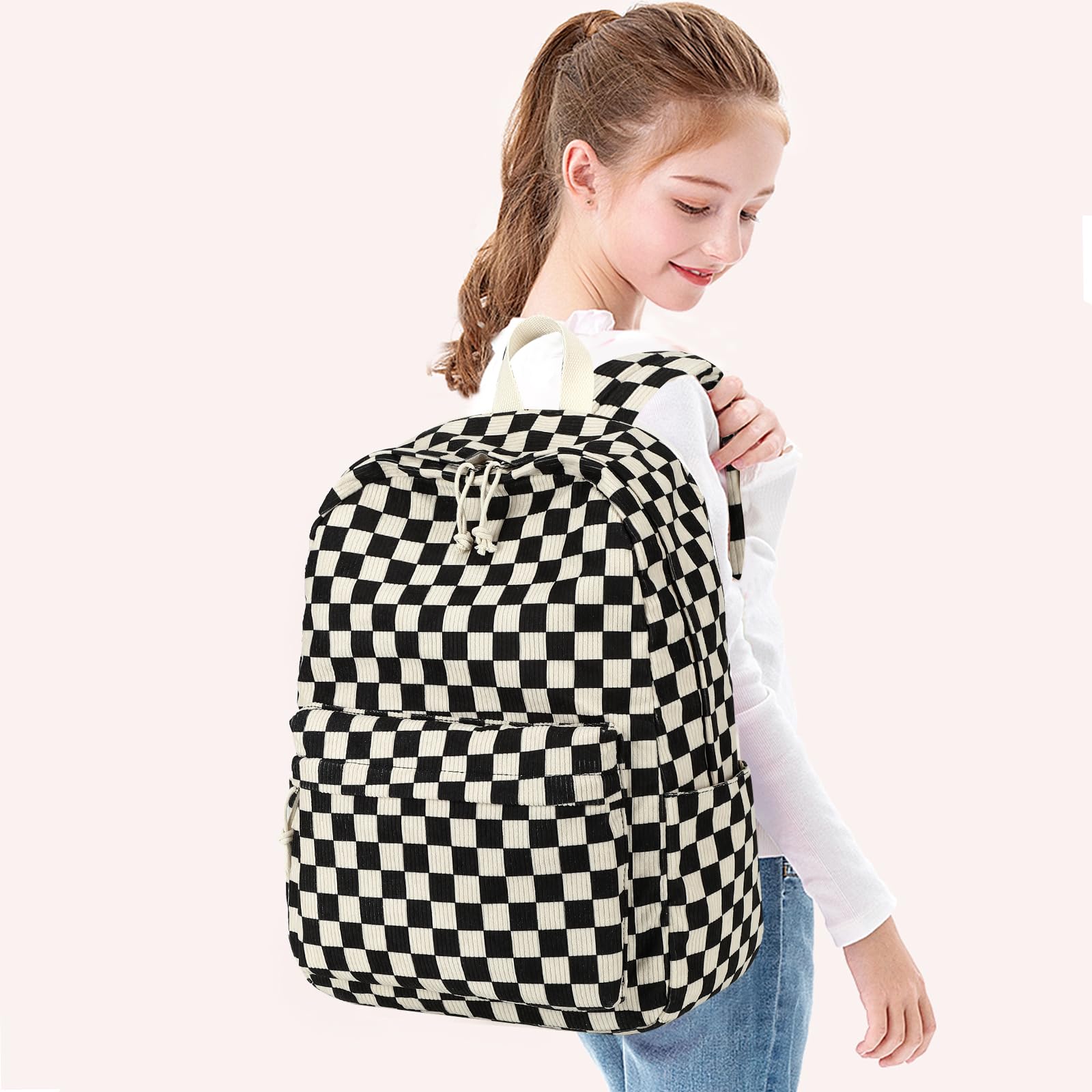 Foto 3 | Mochila Bluboon Para Niñas En Edad Escolar Y Mujer, Pana, 13 Pulgadas - Venta Internacional.