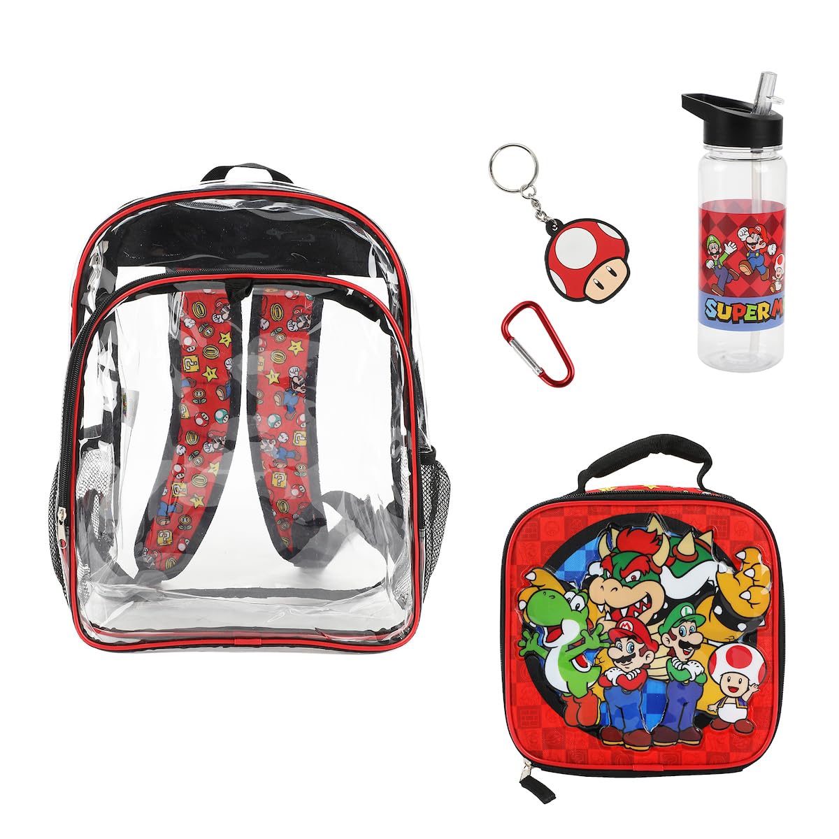 Foto 2 | Set De Mochila Y Lonchera Super Mario Brothers Con Botella De Agua - Venta Internacional.